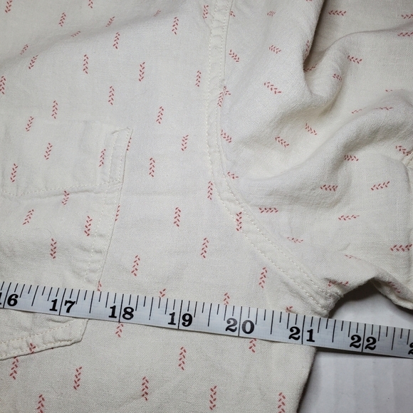 Rails Men's Carson Linen Blend Shirt - Louis Leaf White Red - Picture 8 of 10